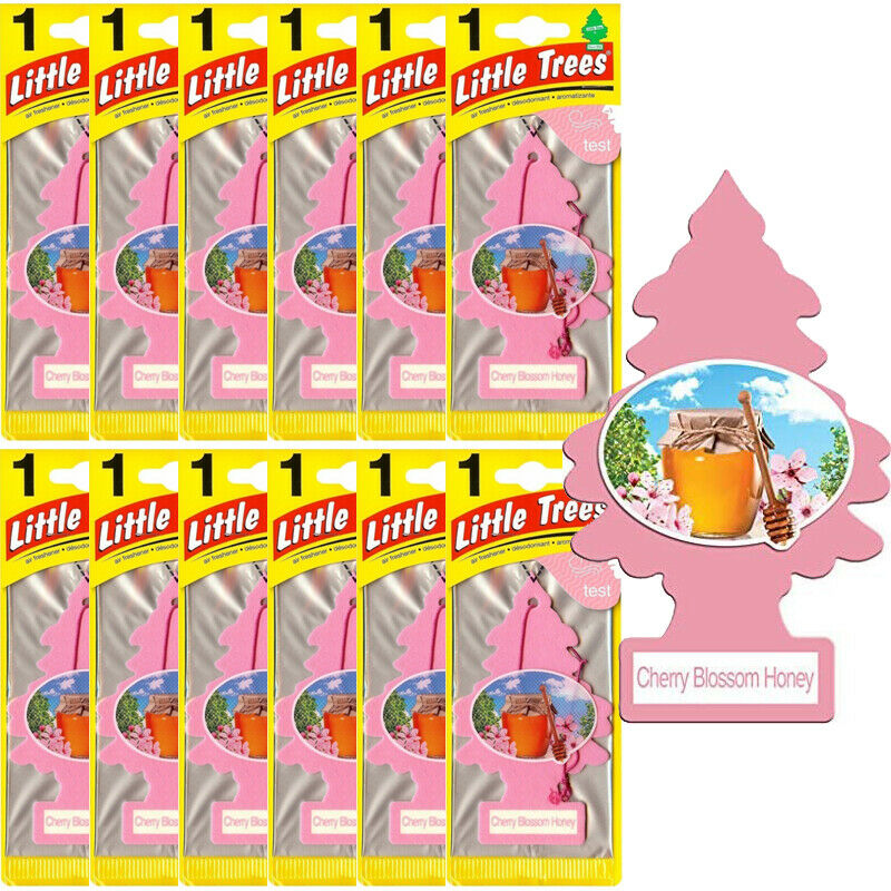 Little Trees Car and Home Air Fresheners Cherry Blossom Honey Scent, 12 Pack